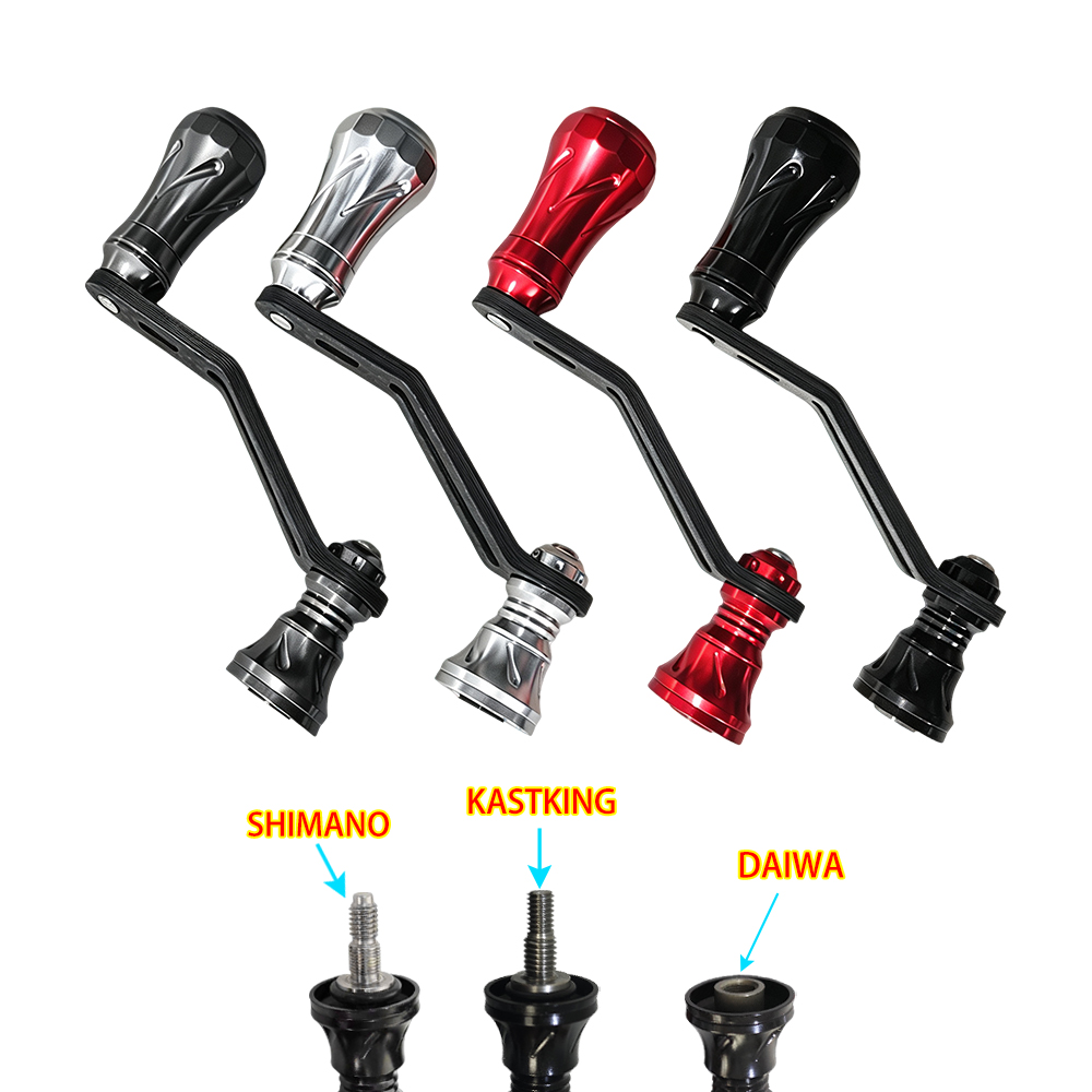 Shimano Reel Stradic - Kohlefaser-Angelrollengriff mit Metallknöpfen für DAIWA/SHIMANO/KASTKING Spinnrollengriff