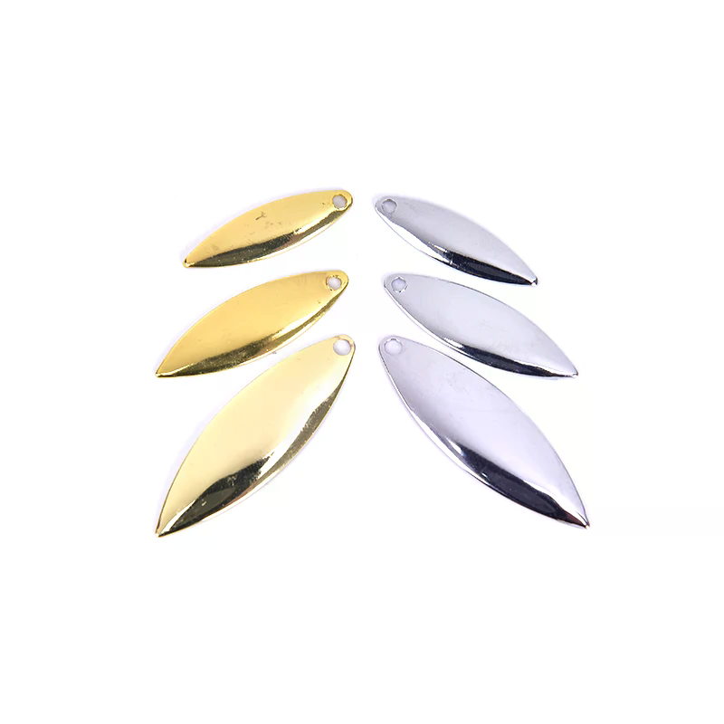 Fishing Lure Blade Bait - 50 Stück Weiden-Spinnerblätter mit glatter Oberfläche,