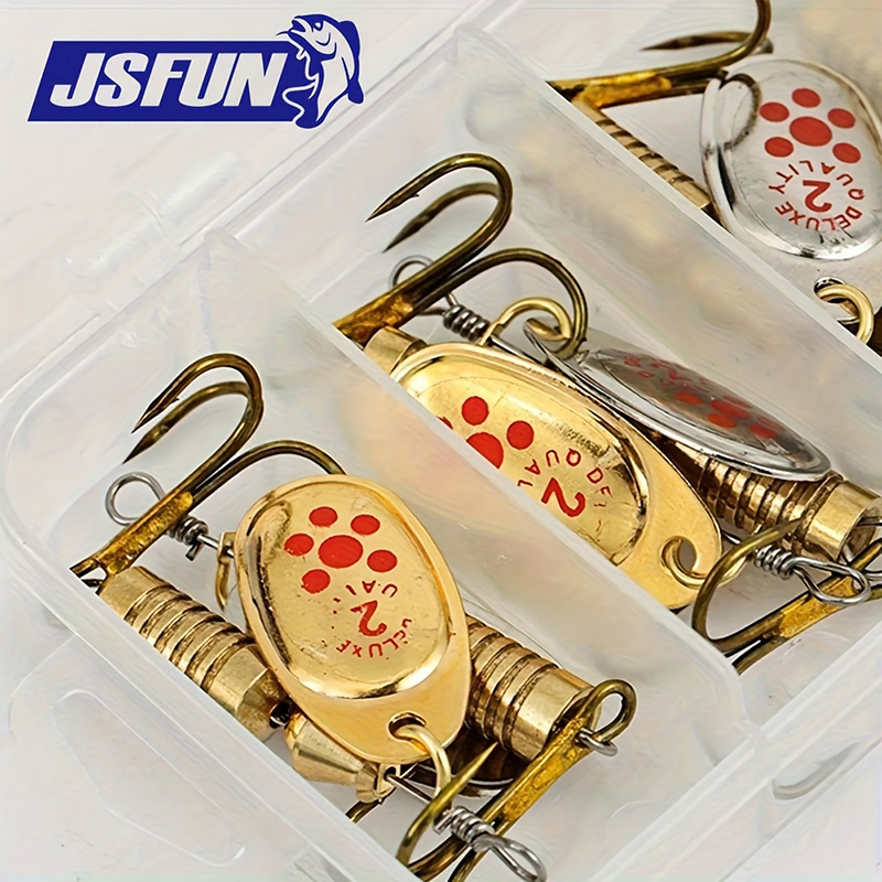 Fishing Lure Blade Bait - JSFUN 10-teiliges Spinner-Köder-Set mit rotierenden Klingen,