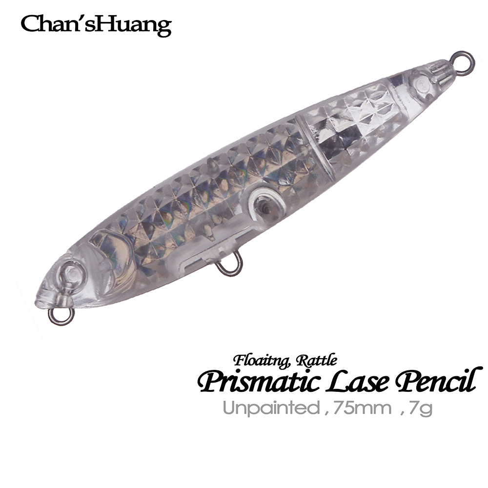 Fishing Lure Topwater - Chan’sHuang 20 Stück Unbemalte Blanko-Angelköder 7,5cm