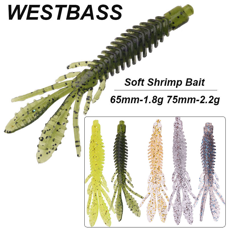 Fishing Lure Soft Plastic - WESTBASS 5PCS Weiche Larve Köder 1,8g-2,2g
