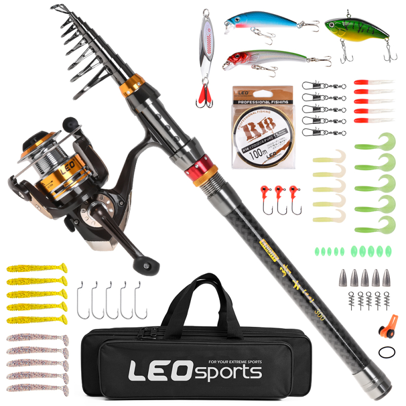Fishing Lure Jig - Angelrute Spinn rolle Combo Kohle faser