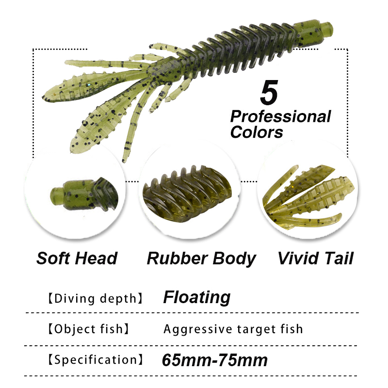 WESTBASS 5PCS Weiche Larve Köd – Fishing Lure Soft Plastic Bewertung und Preis